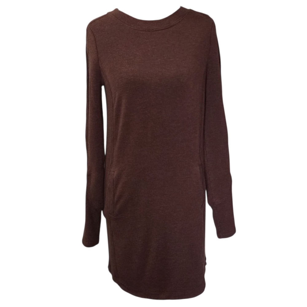 Athleta Sweatshirt Dress Womens XS Burgundy Heather Long Sleeve Athleisure